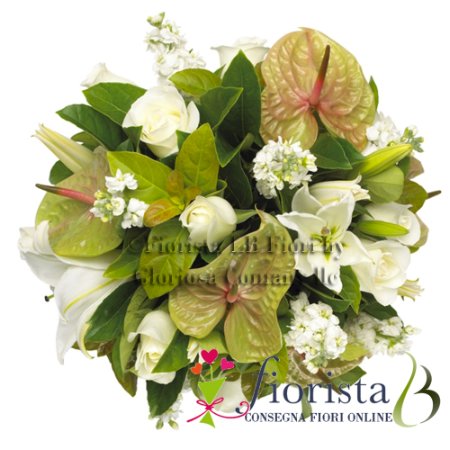 Bouquet raffinato con Anthurium e Rose