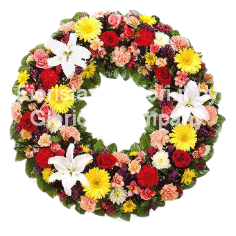 Funeral wreath according to local custom