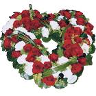 Heart of flowers for mourning